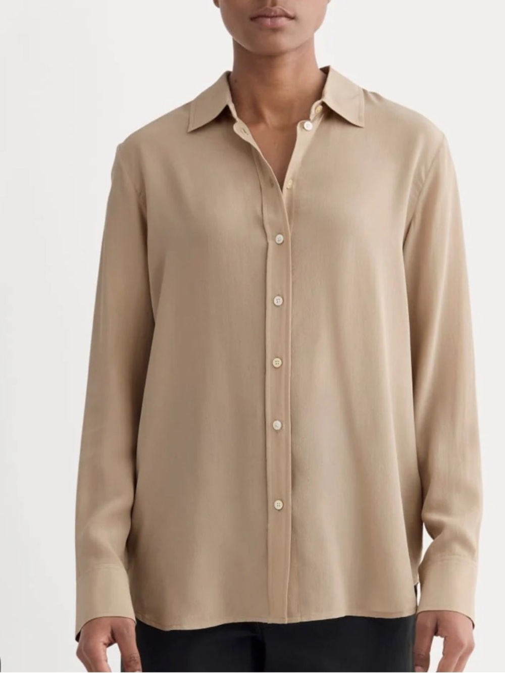 NWT Everlane | The Washable Clean Silk Relaxed Shirt in Burnt Sugar size 6 - Picture 10 of 10